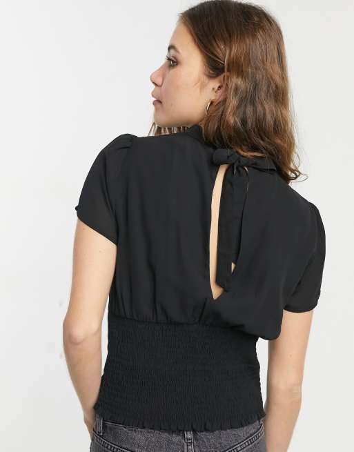 Abercrombie Fitch High Neck Split Top In Black Asos