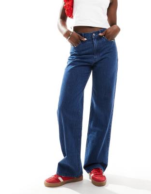 Abercrombie & Fitch Abercrombie & Fitch high rise 90s relaxed jean in striped blue