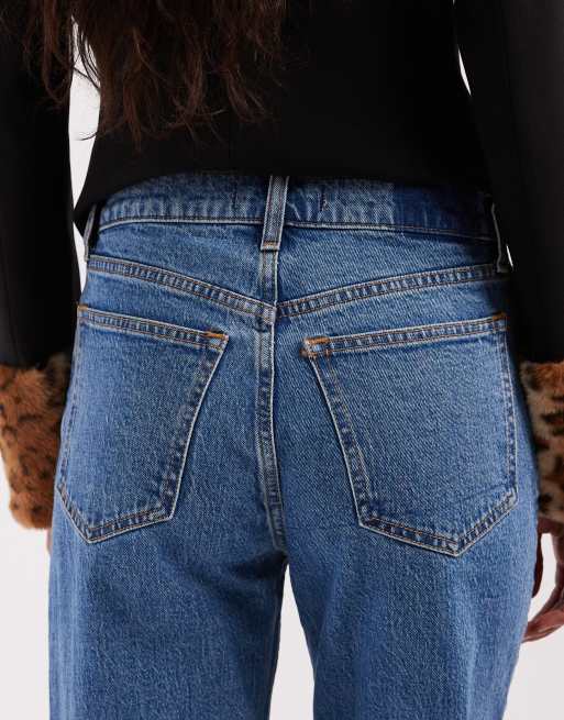 Abercrombie & Fitch high rise 90s relaxed jeans in mid blue wash, 4 of 5