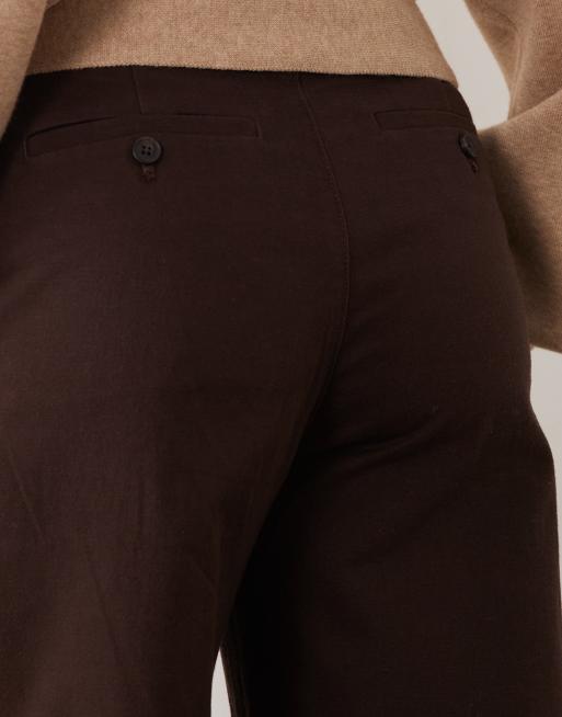 Abercrombie & Fitch high rise barrel fit pants in brown , 5 of 5