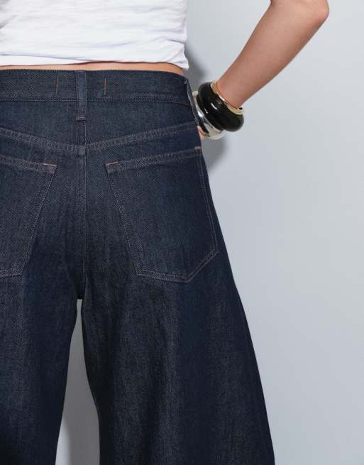 Abercrombie & Fitch High-Rise Barrel-Jeans in Dunkelindigo, 3 von 5