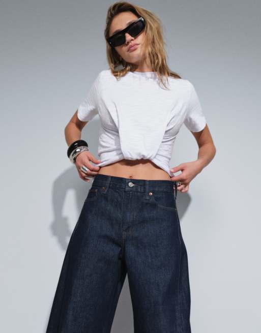Abercrombie & Fitch High-Rise Barrel-Jeans in Dunkelindigo, 4 von 5