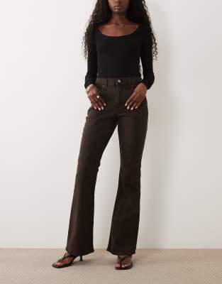 Abercrombie & Fitch High Rise Bootcut Fit Jeans In Brown