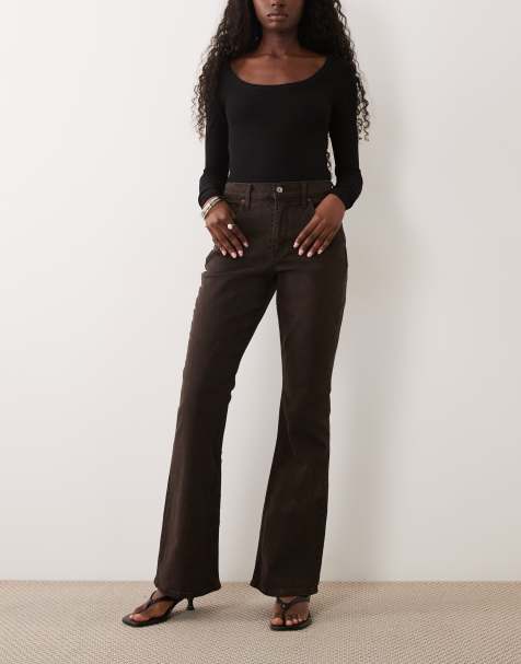 Abercrombie & Fitch High-Rise Bootcut-Jeans in Braun - view 1