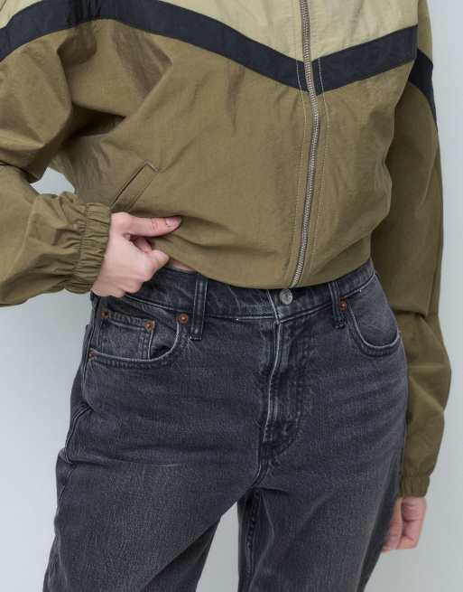 Abercrombie & Fitch high rise bootut jeans in jet black, 5 of 5