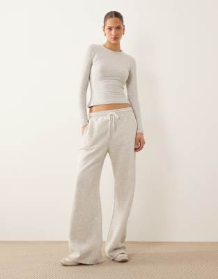 Abercrombie & Fitch High Rise Essential Wide Leg Joggers In Gray