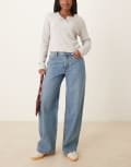[Abercrombie & Fitch] Abercrombie & Fitch high rise loose jeans in light wash-Blue W24 BLUE