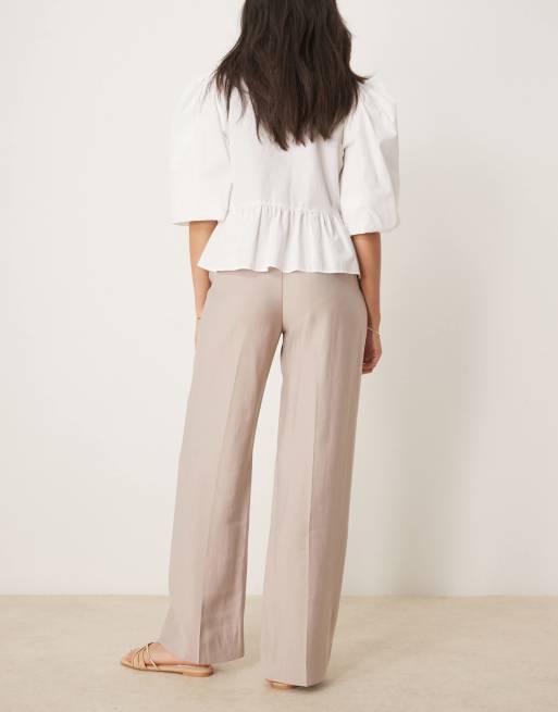 Abercrombie & Fitch high rise loose pants in beige, 2 of 5