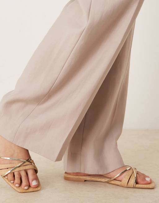 Abercrombie & Fitch high rise loose pants in beige, 3 of 5
