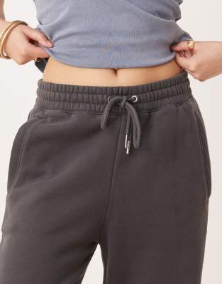 Abercrombie & Fitch High Rise Relaxed Cuffed Sweatpants In Gray