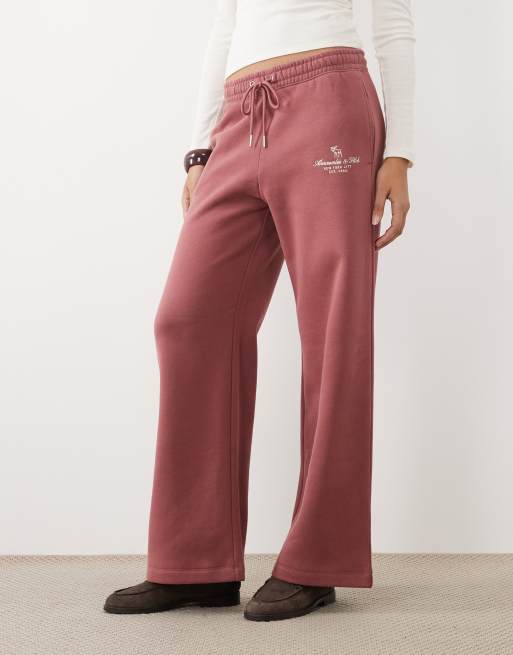 Abercrombie & Fitch high rise straight jogging bottom in rust, 2 of 5