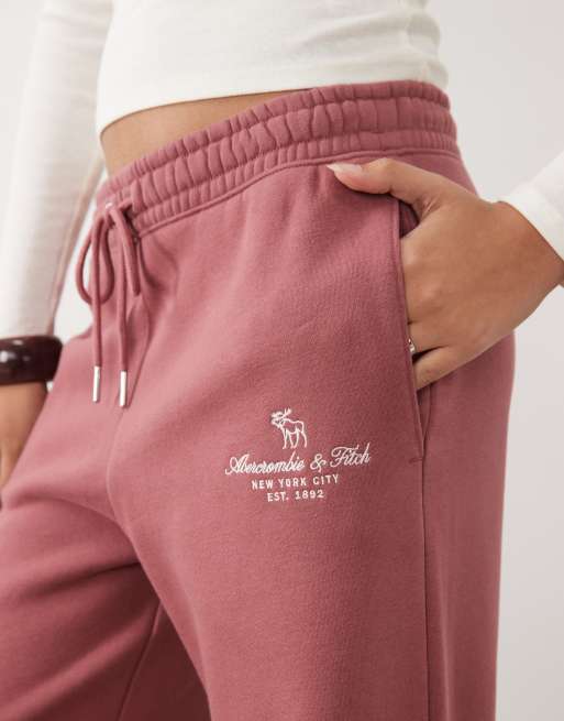 Abercrombie & Fitch high rise straight jogging bottom in rust, 4 of 5
