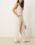 [Abercrombie & Fitch] Abercrombie & Fitch high rise straight leg pants in beige-Neutral W28 BEIGE