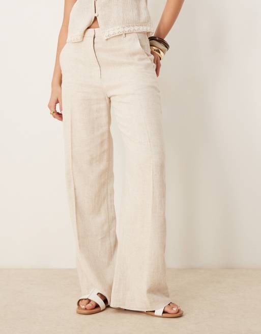 Abercrombie & Fitch high rise straight leg pants in beige