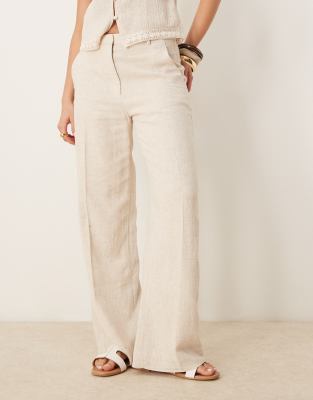 Abercrombie & Fitch high rise straight leg pants in beige