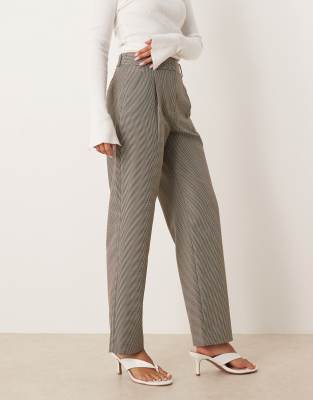Abercrombie & Fitch High Rise Straight Leg Soft Pants In Neutral