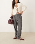 [Abercrombie & Fitch] Abercrombie & Fitch high rise tapered pants in charcoal-Grey W23-24 CHARCOAL