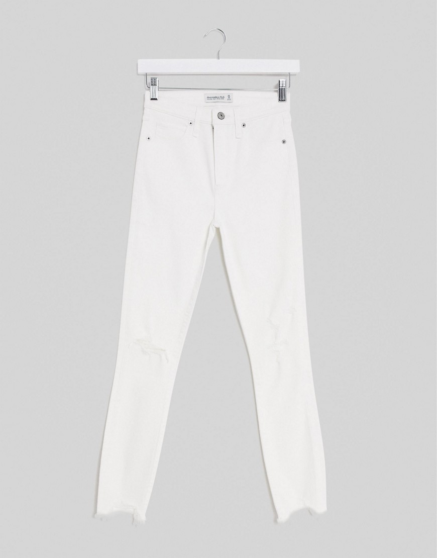 Abercrombie & Fitch high waist skinny denim jean in white