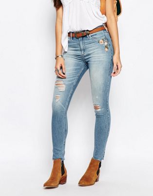abercrombie floral jeans