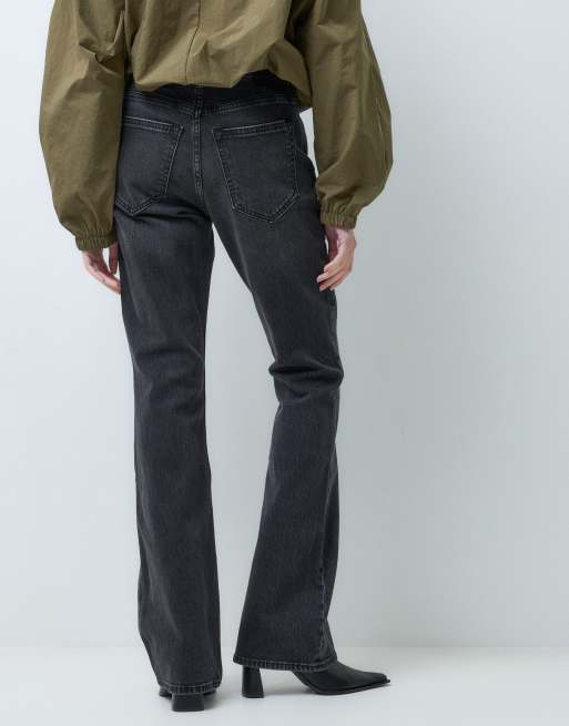 Abercrombie & Fitch højtaljede bootcut-jeans i vasket sort, 4 af 5