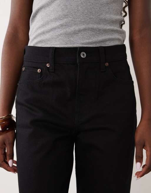 Abercrombie & Fitch højtaljede jeans med lige ben i sort, 5 af 5