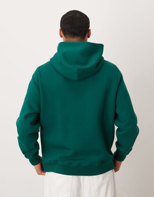 Abercrombie & Fitch – Hochwertiger Kapuzenpullover in Grün mit Brust-Logo und Kängurutasche, 3 von 5