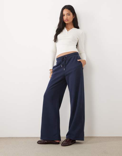 Abercrombie & Fitch hög midja vida joggingbyxor i navy, 2 av 5