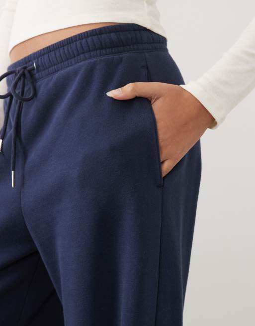 Abercrombie & Fitch hög midja vida joggingbyxor i navy, 4 av 5