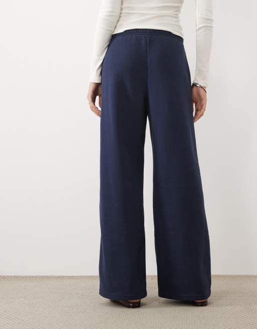 Abercrombie & Fitch hög midja vida joggingbyxor i navy, 5 av 5