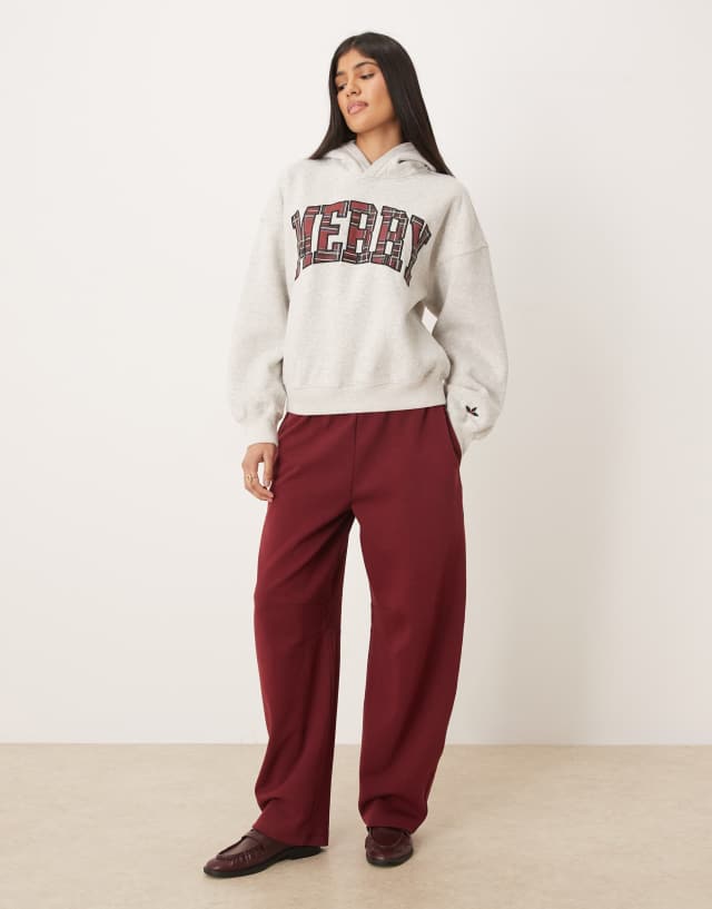 Abercrombie & Fitch holiday graphic hoodie in gray | ASOS