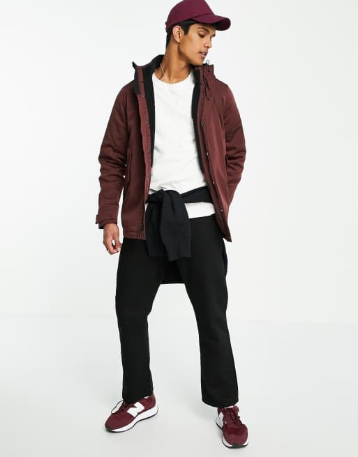 Next burgundy store technical parka