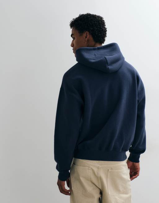 Abercrombie & Fitch hoodie i oversize med script-logga i navy, 5 av 5