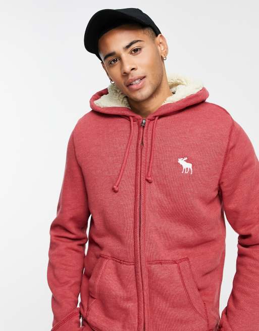 Abercrombie red hoodie hot sale