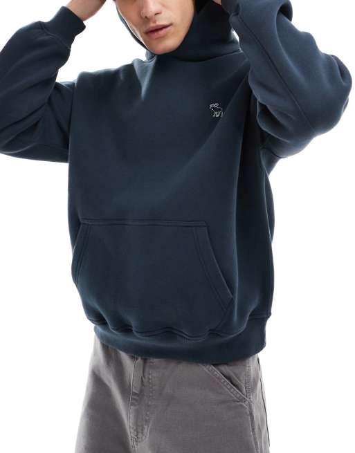 Abercrombie & Fitch - Hoodie met geborduurd logo in marineblauw