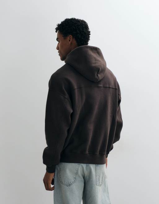 Abercrombie & Fitch hoodie oversize essentiel marron, 4 de 5