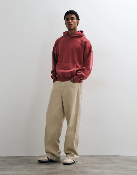 Abercrombie & Fitch hoodie oversize essentiel rouge délavé - view 1