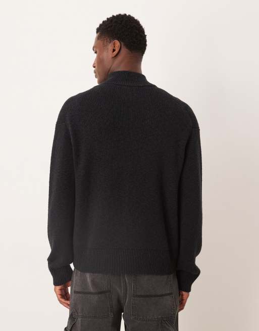Abercrombie & Fitch - Hoogsluitend vest met rits in zwart, 3 van 5