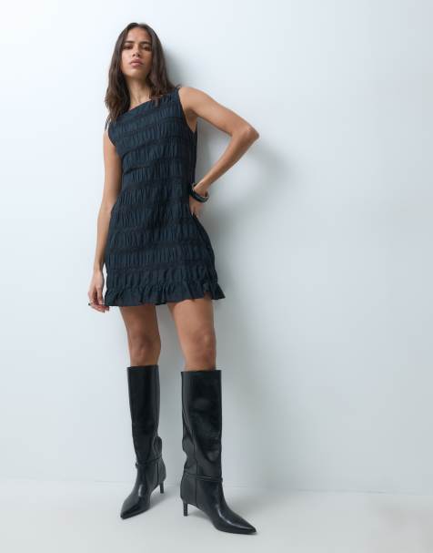 Abercrombie & Fitch hoogsluitende mini-jurk met smok zwart - view 1