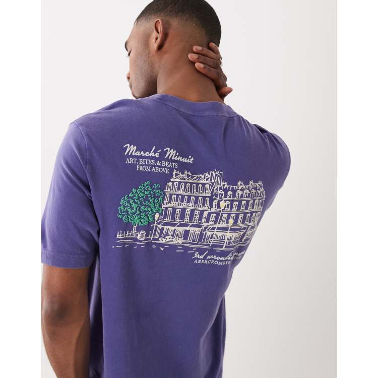 Abercrombie & Fitch hotel back graphic t-shirt in navy | ASOS