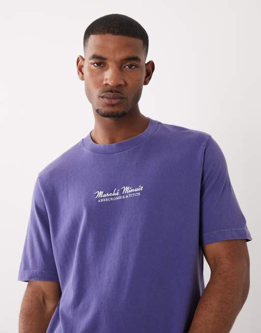Abercrombie & Fitch hotel back graphic t-shirt in navy, 3 of 5