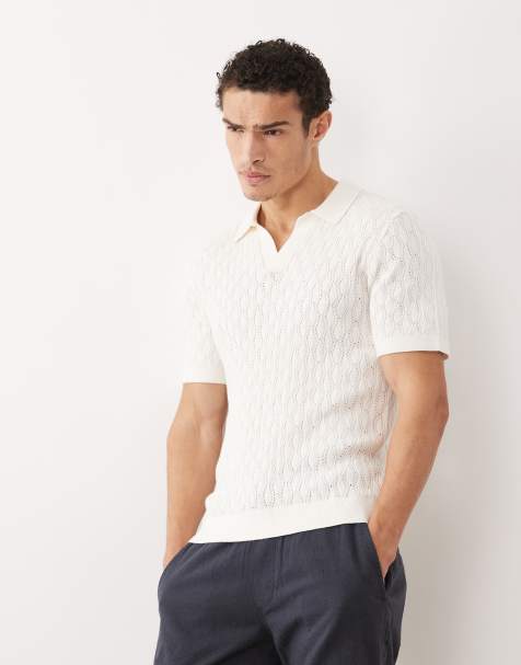 Abercrombie & Fitch - Hvid strikket polo med korte ærmer - view 1