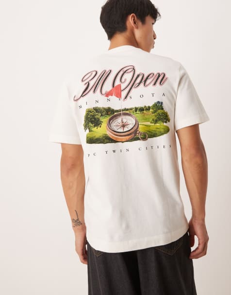 Abercrombie & Fitch - Hvid T-shirt med golfmotiv på ryggen - view 1