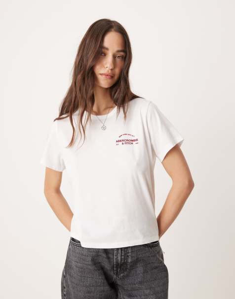 Abercrombie & Fitch - Hvid t-shirt med logo - view 1