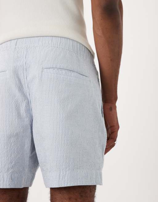 Abercrombie & Fitch - Hvide 6-tommer pull on-shorts med striber, 5 af 5