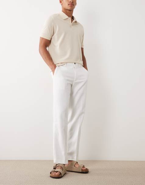 Abercrombie & Fitch - Hvide plisserede bukser med lige ben - view 1