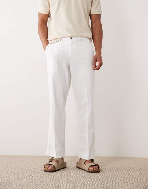 Abercrombie & Fitch - Hvide plisserede bukser med lige ben, 2 af 5