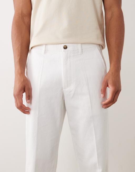 Abercrombie & Fitch - Hvide plisserede bukser med lige ben, 4 af 5