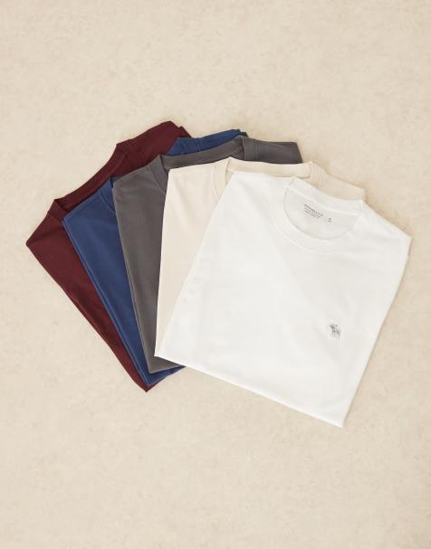 Abercrombie & Fitch - Icon - Confezione da 5 T-shirt a maniche corte rossa/blu/neutra - view 1