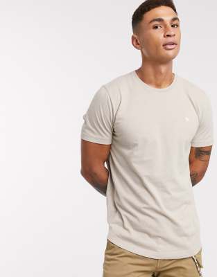 Abercrombie & Fitch icon curved hem t-shirt in oatmeal | ASOS