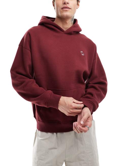 Abercrombie maroon hoodie sale